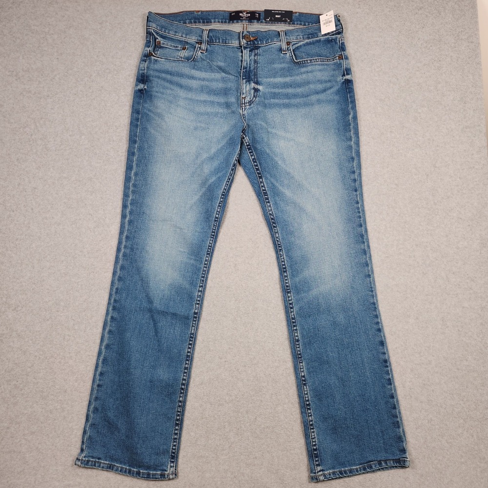 Hollister Jeans 36x32 Blue Bootcut Epic Flex Stretch Active Denim Pants NEW